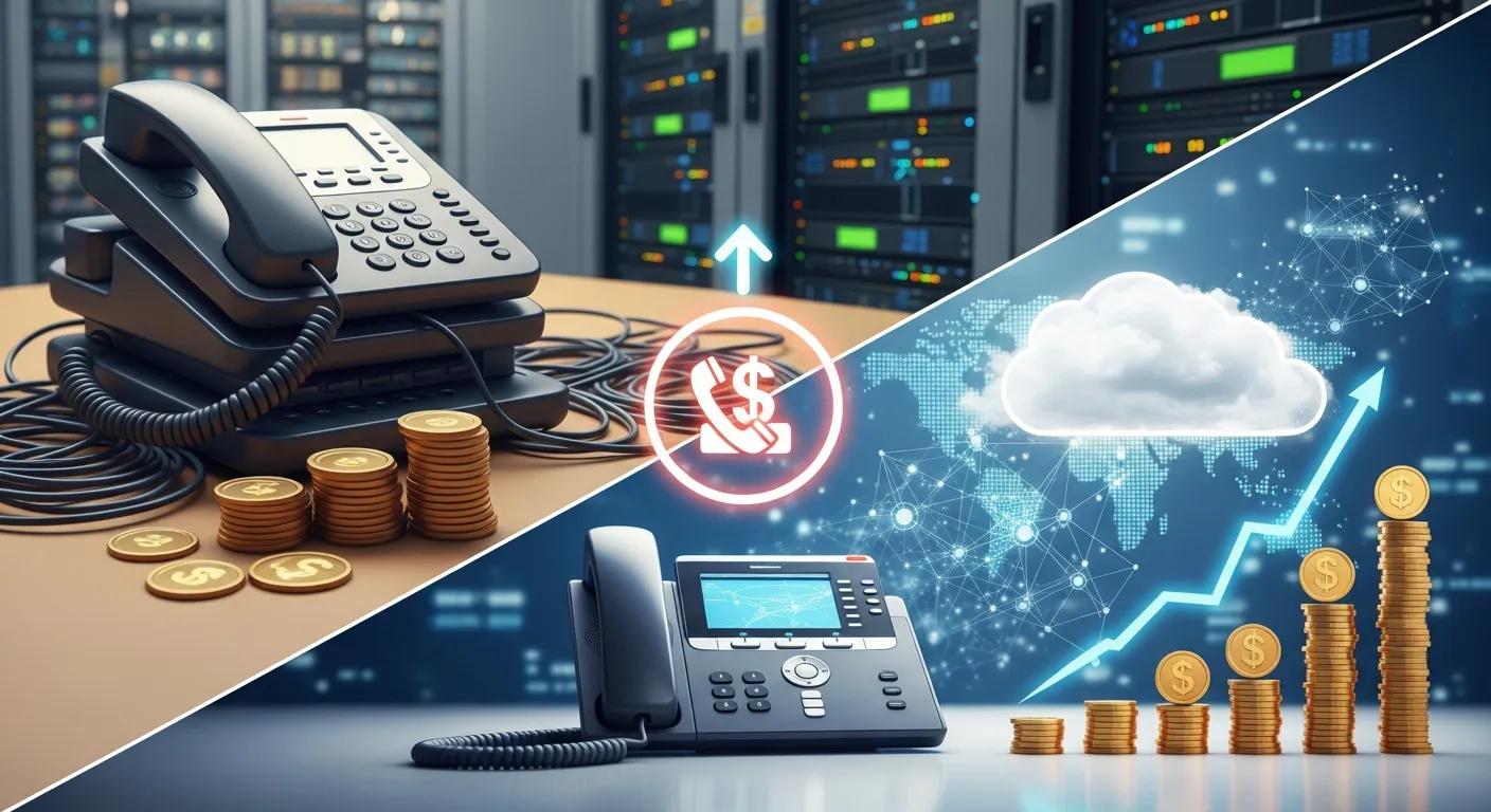 Visual representation of cost savings and scalability benefits of VoIP systems
