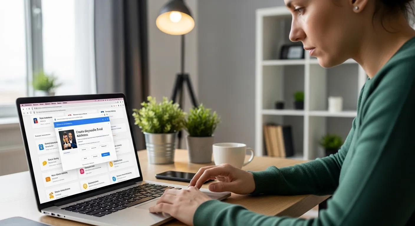 Person working on a laptop for online monetization using temporary email strategies