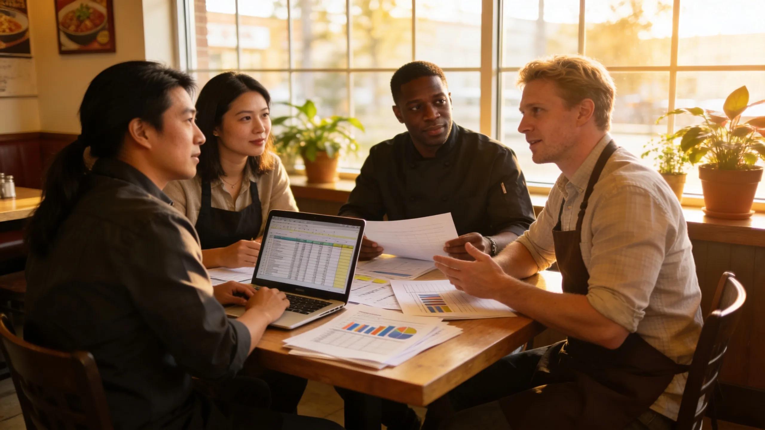 Busy restaurant interior symbolizing entrepreneurship and financial planning for local eateries