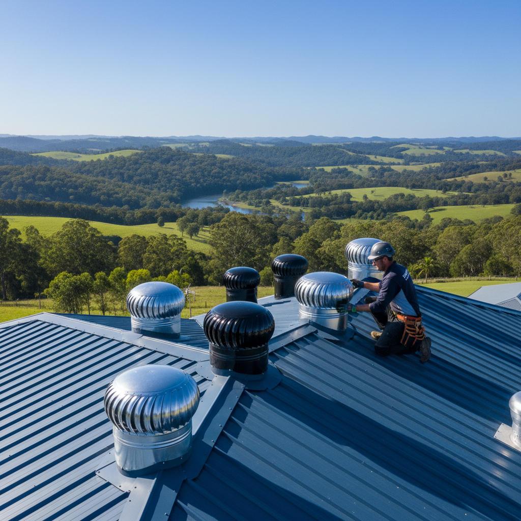 Whirlybird and Roof Ventilator Setup