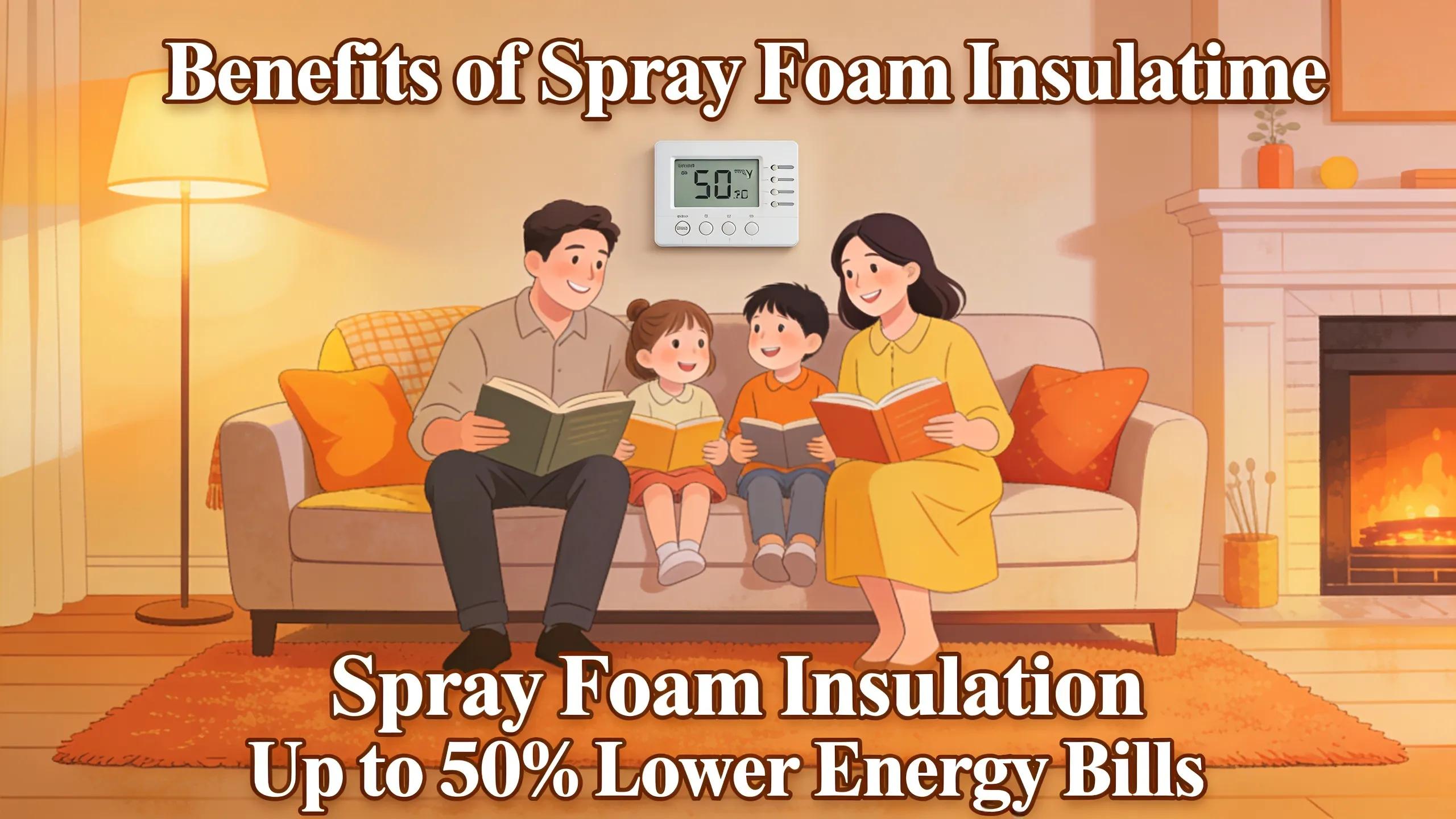 Cozy living room emphasizing energy efficiency and comfort benefits of spray foam insulation