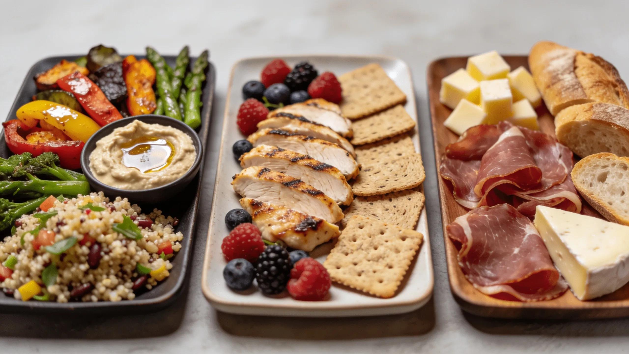 Gourmet platters showcasing diverse dietary options for corporate catering