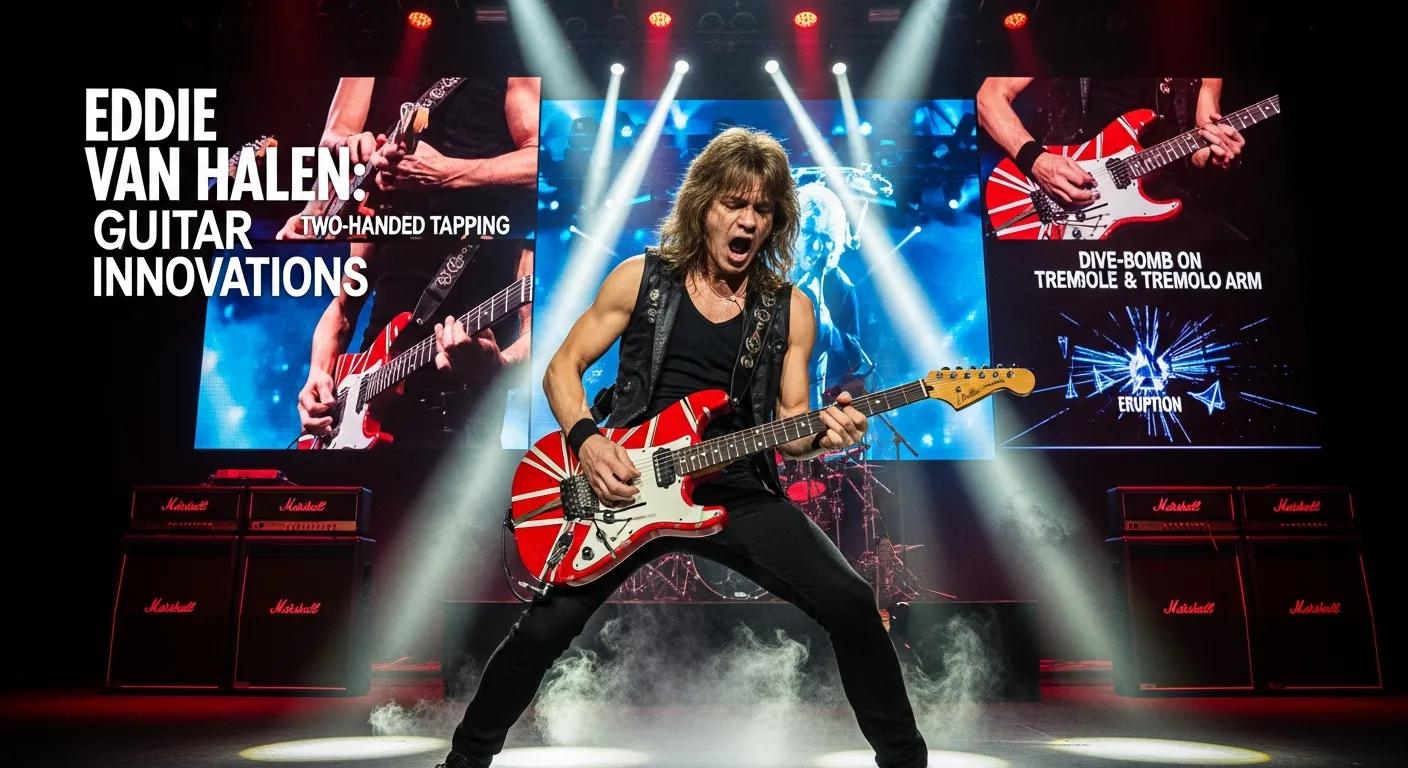 Eddie Van Halen with the Frankenstrat guitar