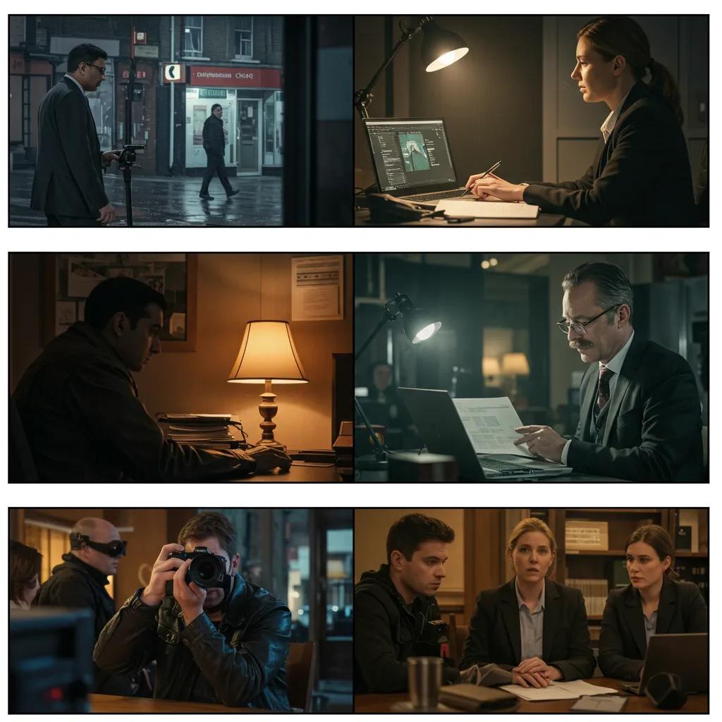 Visual representation of diverse private investigation activities and services offered in Bromley.