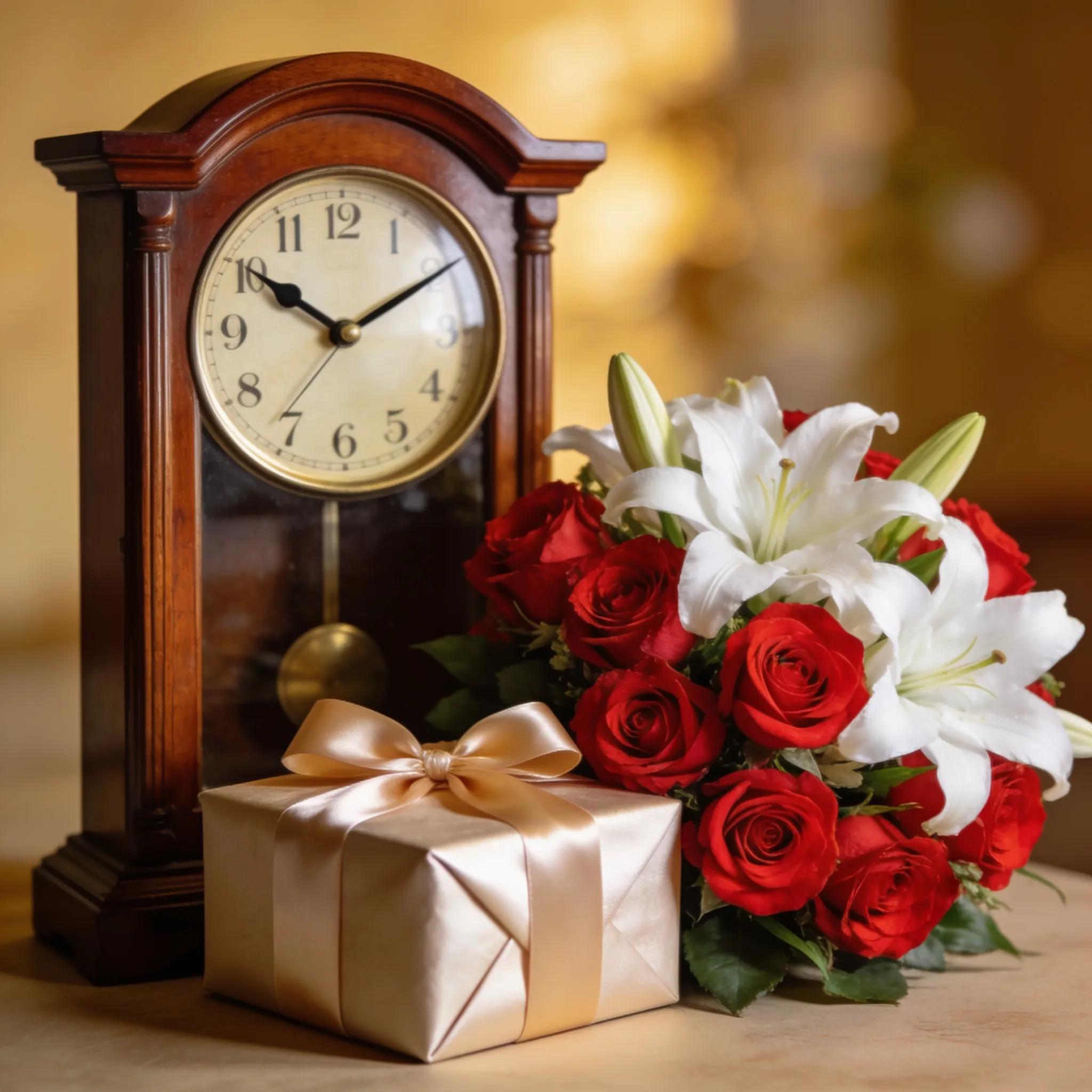 Clock and apology gift symbolizing the importance of timing in apologies