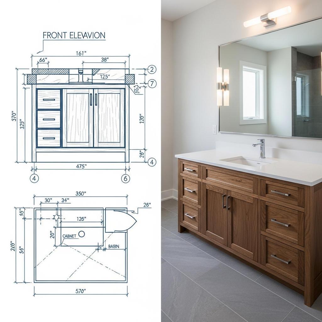 Custom Sized Vanity Cabinets