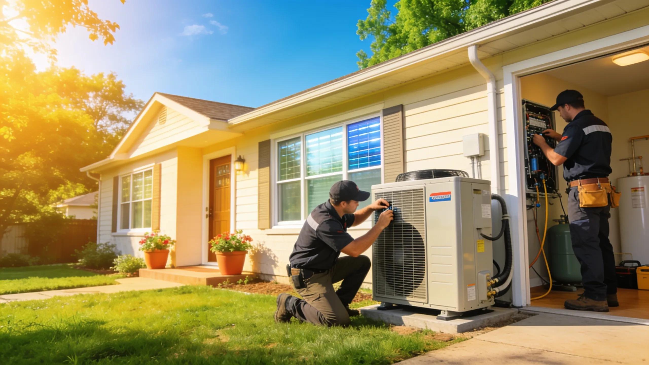 HVAC installation in a suburban home highlighting quality and energy-efficient features.
