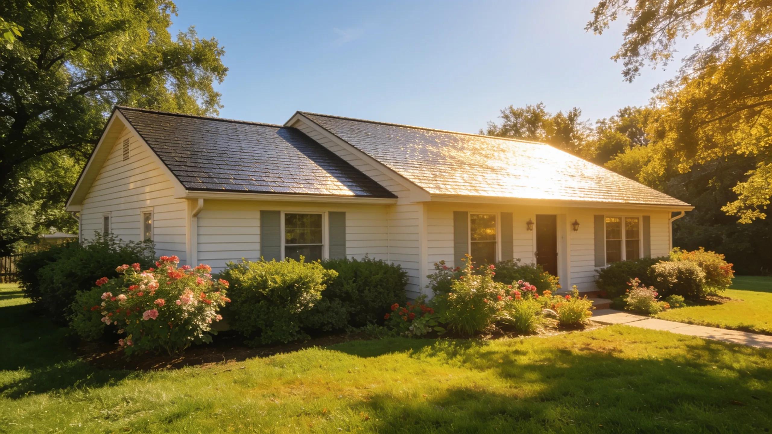 Clean home exterior showcasing the benefits of soft washing for siding and roof