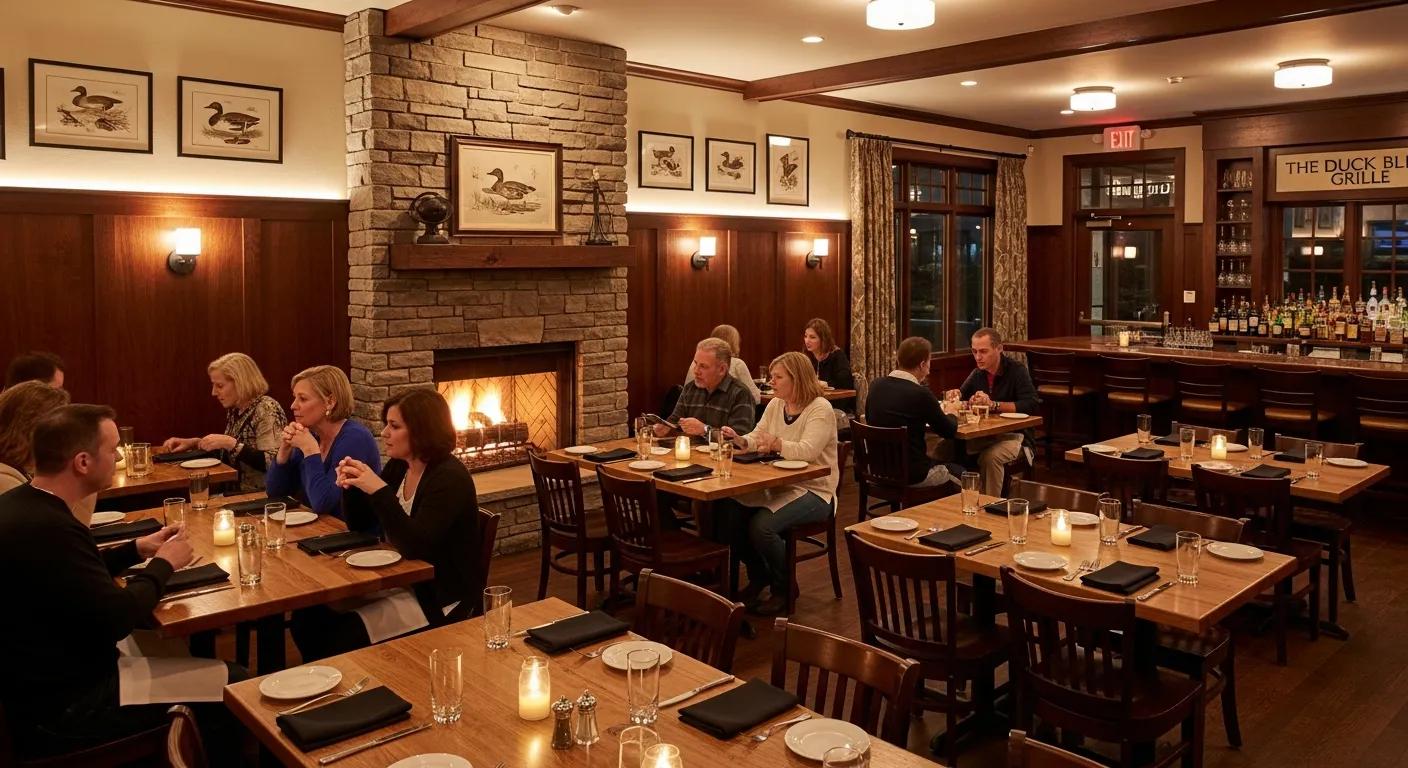 Interior view of The Duck Blind Grille showcasing its inviting atmosphere and dining experience