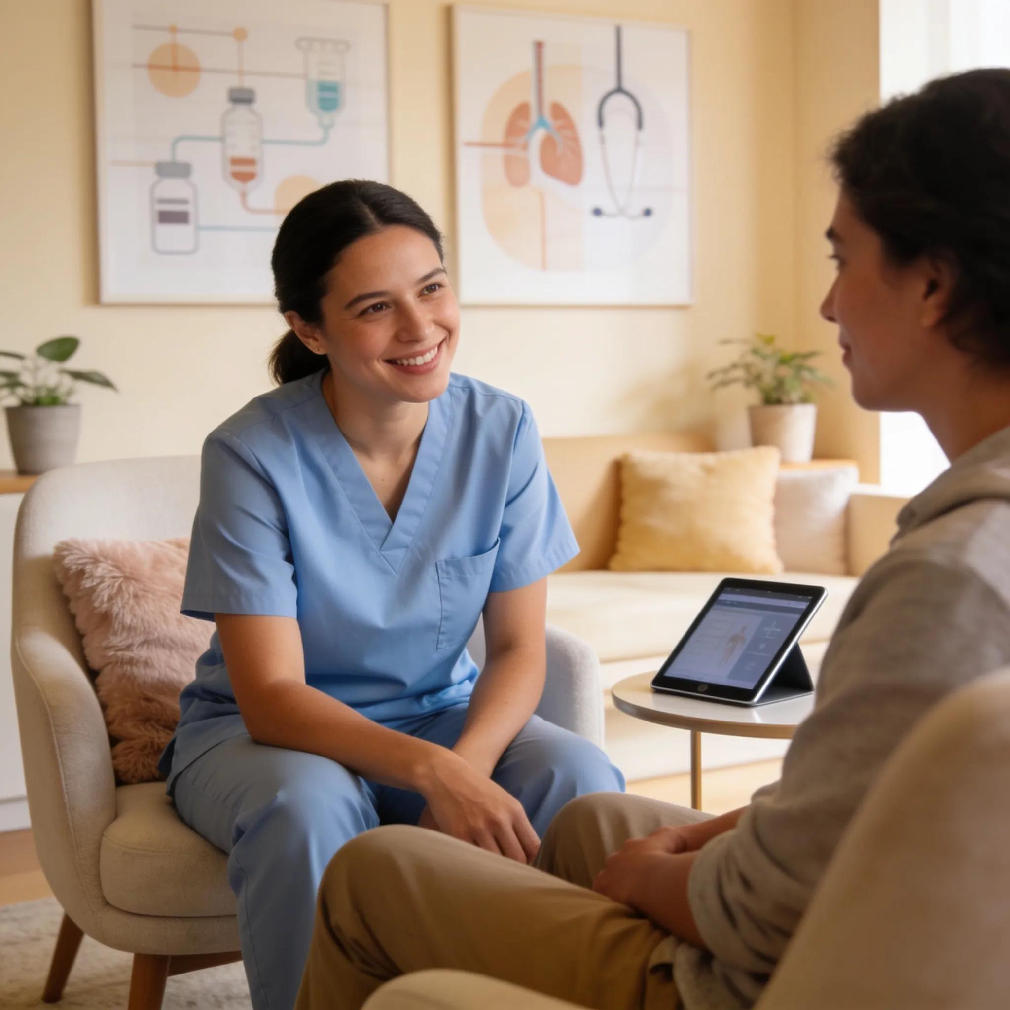 Regenerative medicine clinic atmosphere showcasing patient care and professional interaction