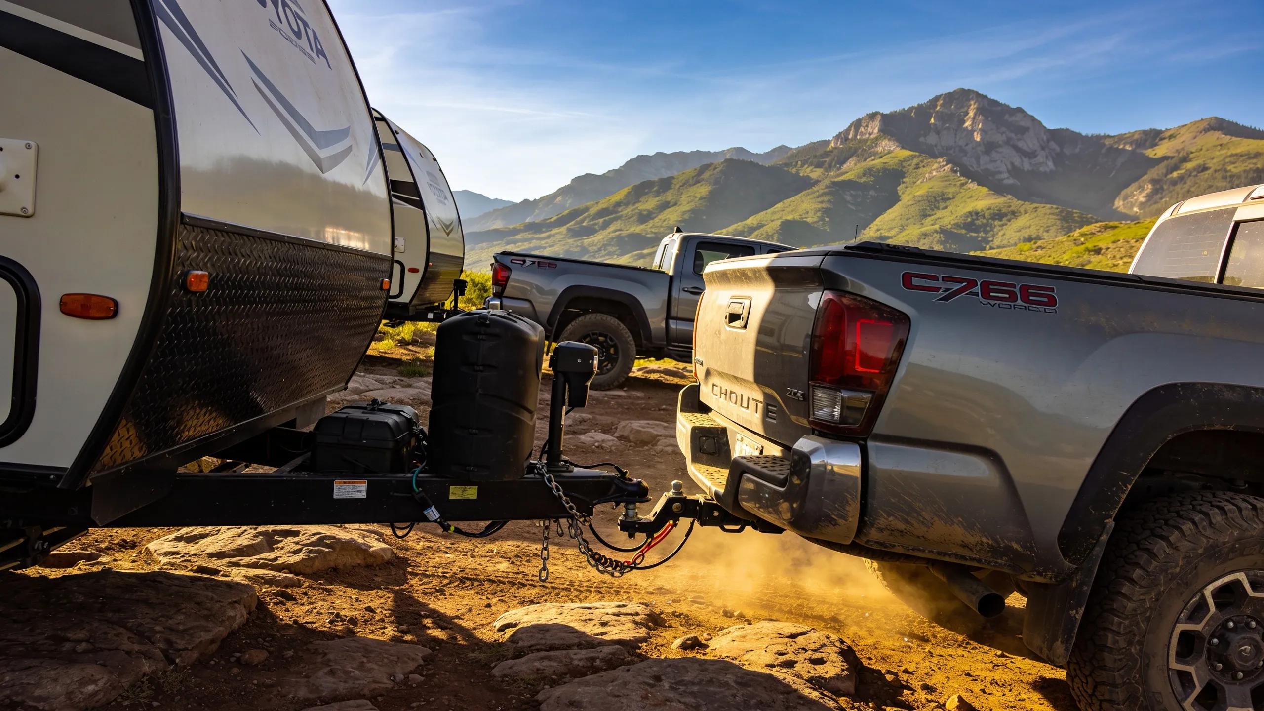 2026 Toyota Tacoma and Chevrolet Colorado on rugged terrain illustrating their capabilities and features