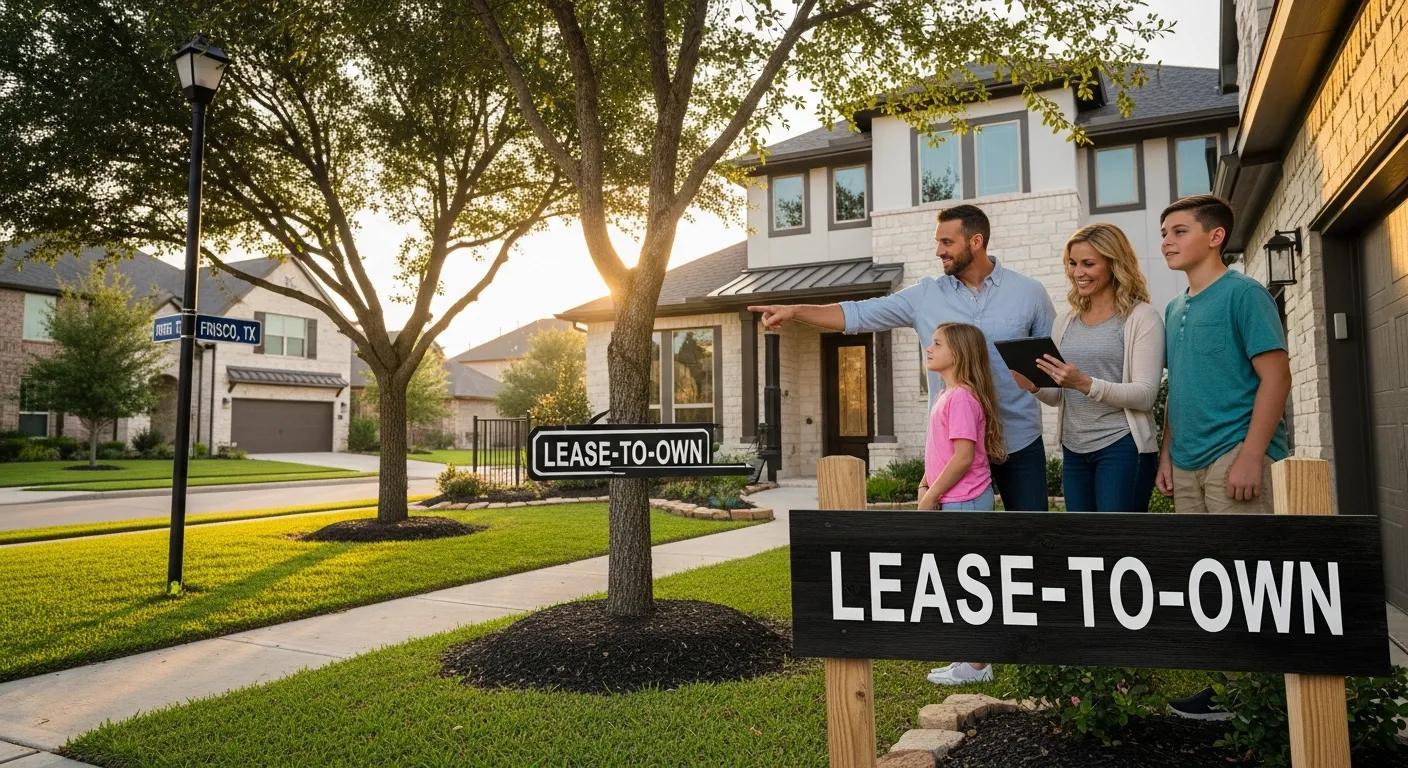 Family exploring a lease-to-own home in Frisco, TX, showcasing the concept of flexible homeownership