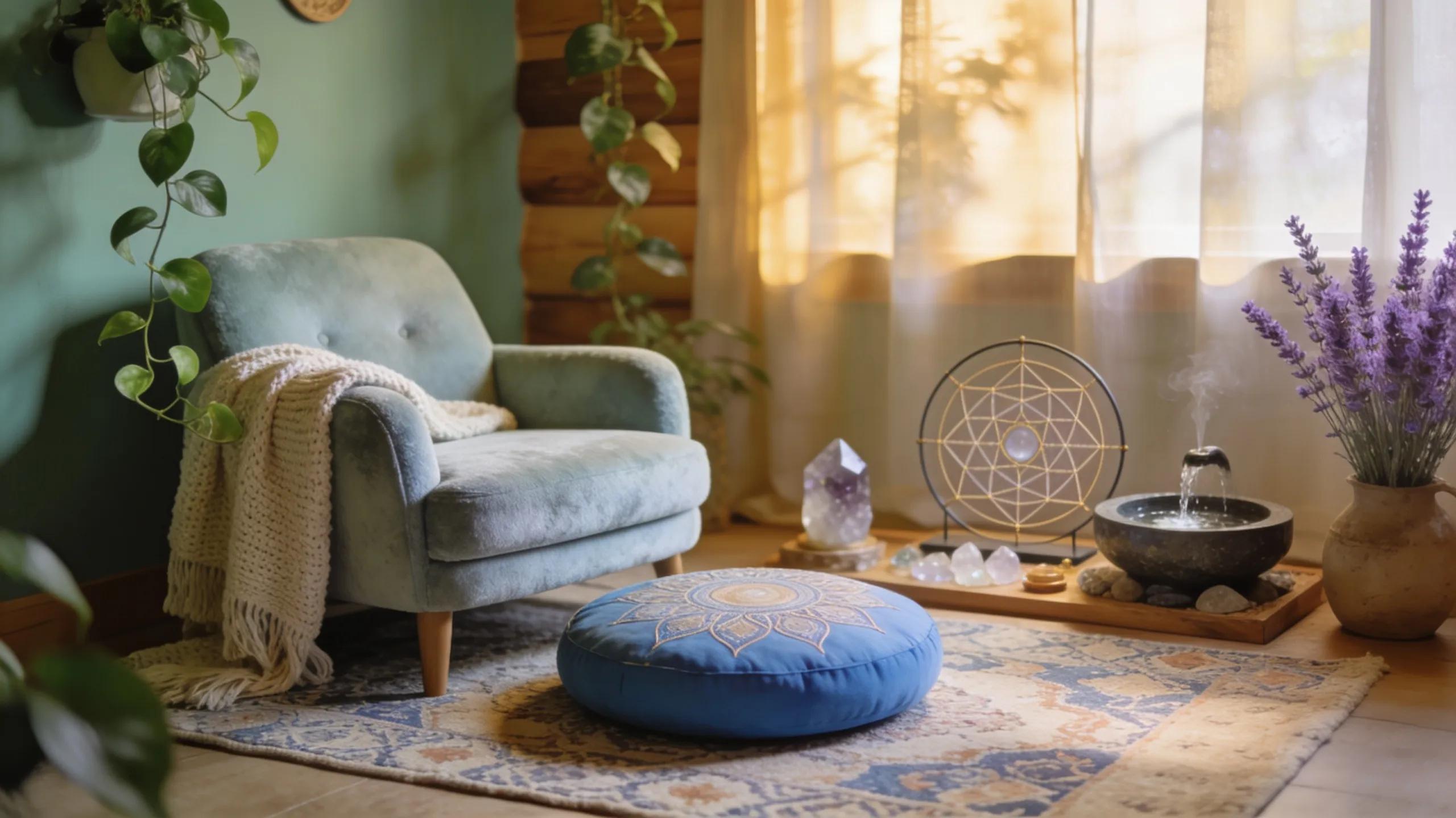Welcoming Reiki healing environment with calming decor in a serene setting