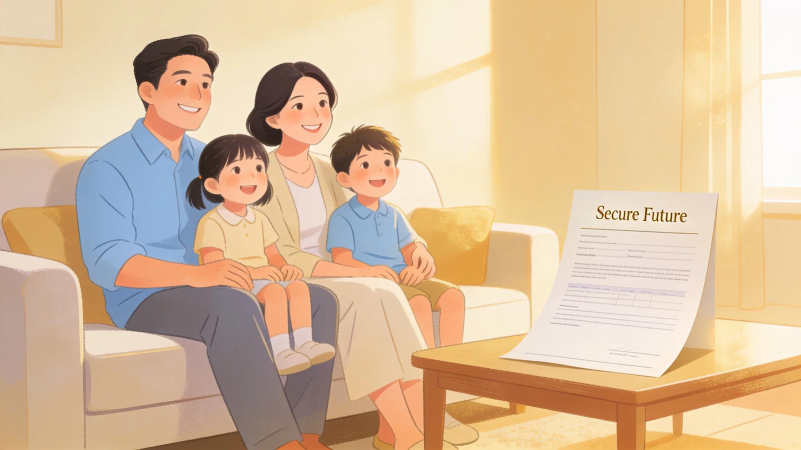 Family enjoying their future secure through life insurance