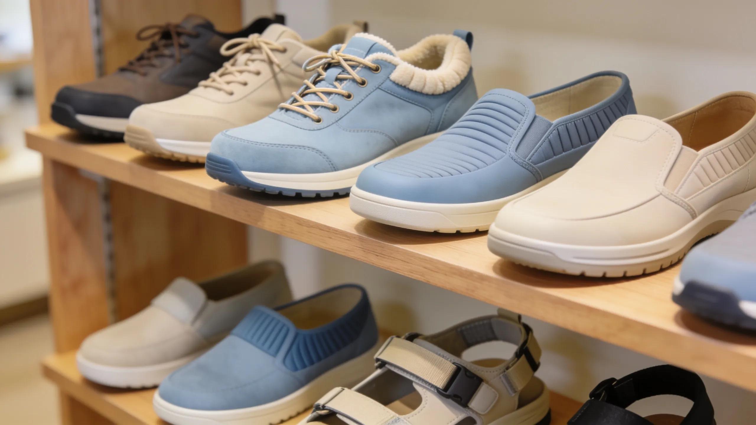 Men's orthopedic shoes for arthritis showcasing variety and comfort