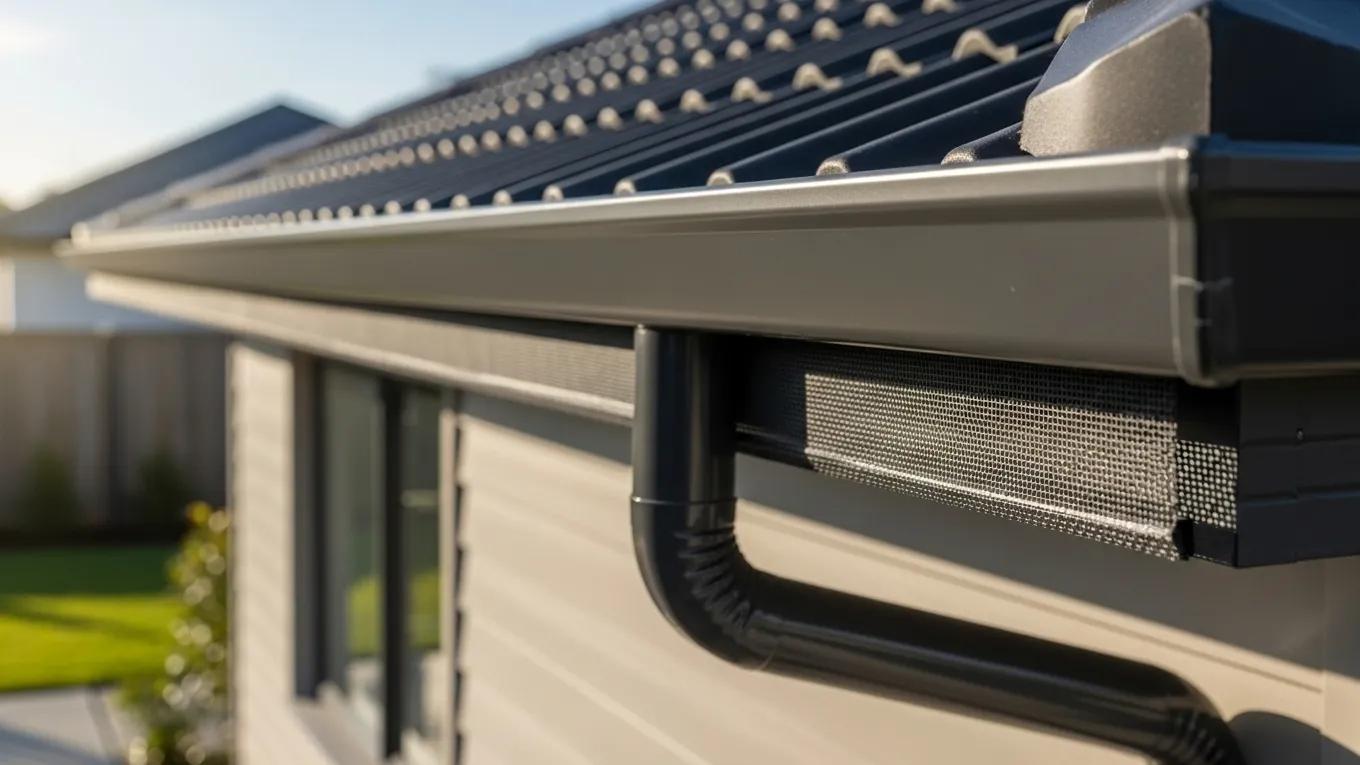 Properly installed gutter guard helping prevent debris buildup and sagging Properly installed gutter guard helping prevent debris buildup and sagging