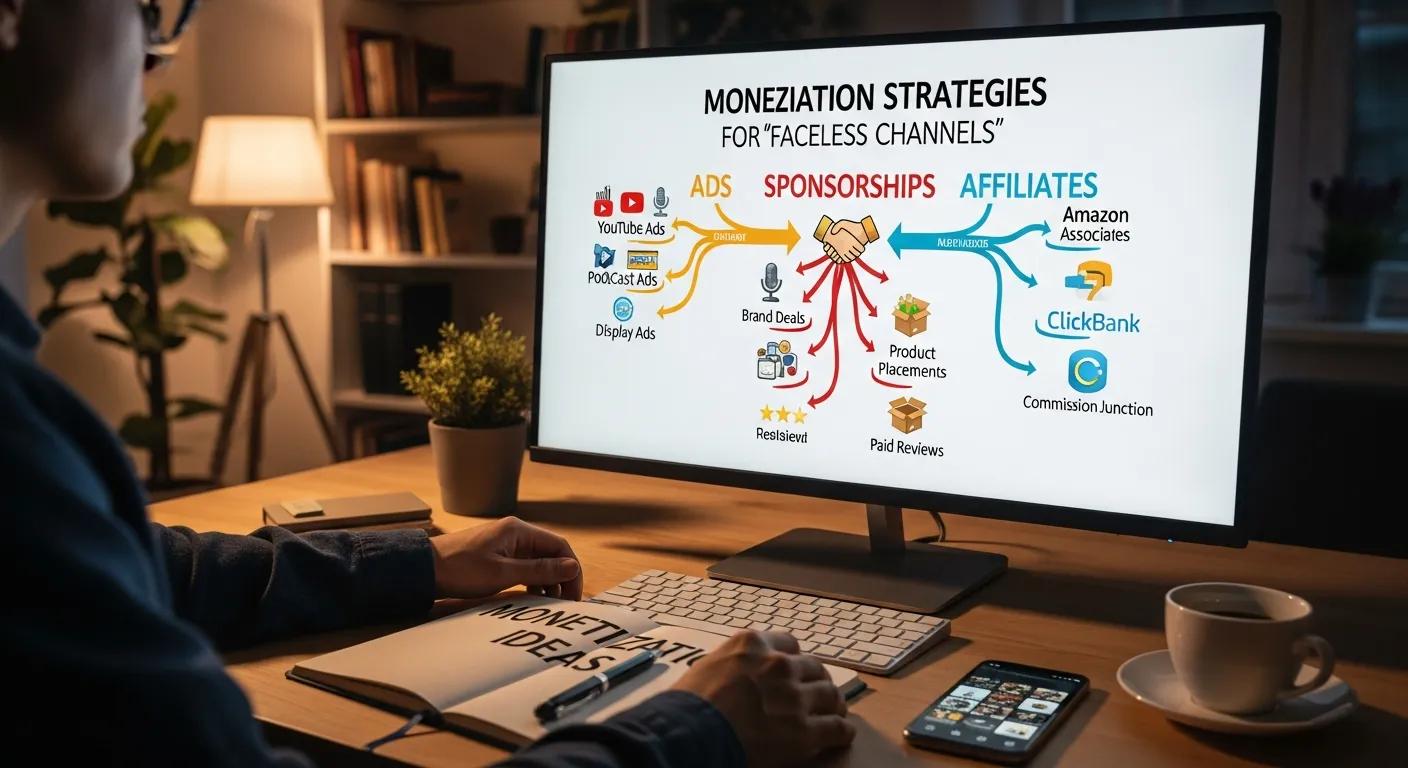 Strategies for monetizing faceless channels like ads, sponsorships, and affiliates Strategies for monetizing faceless channels like ads, sponsorships, and affiliates