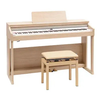 Musician using a modern digital piano in a contemporary music studio