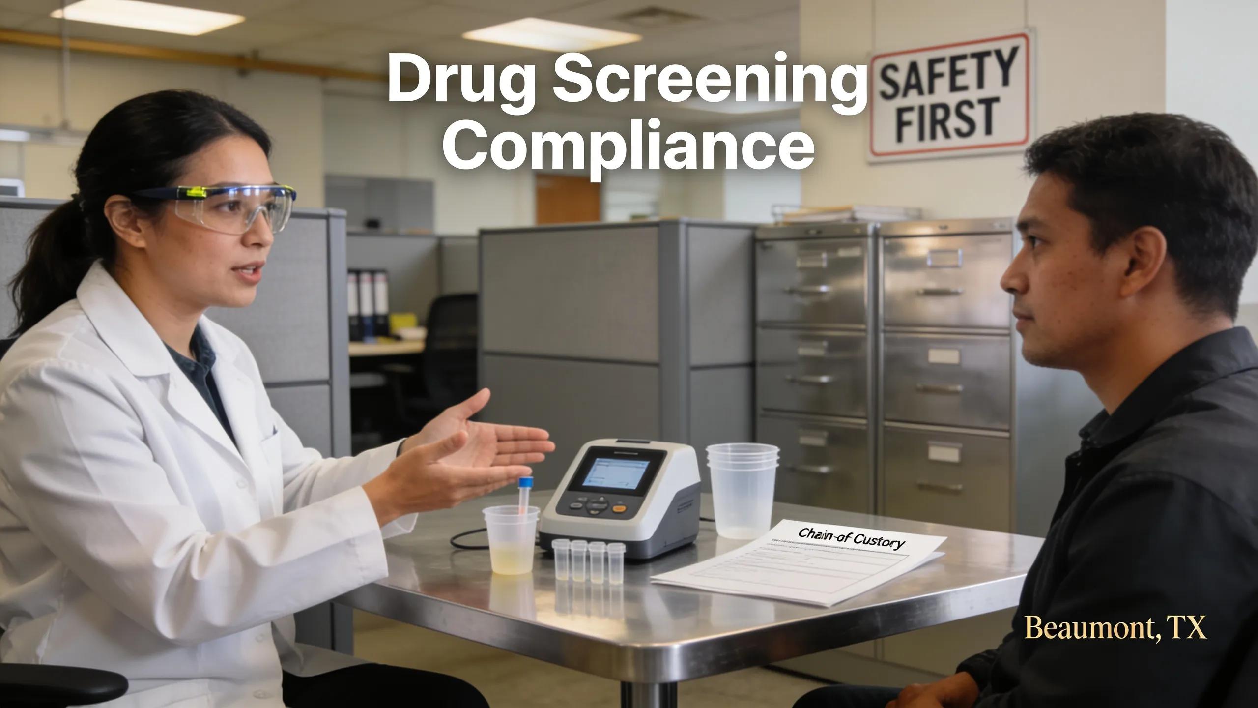 Onsite drug screening in Beaumont featuring modern testing kits and professional staff.