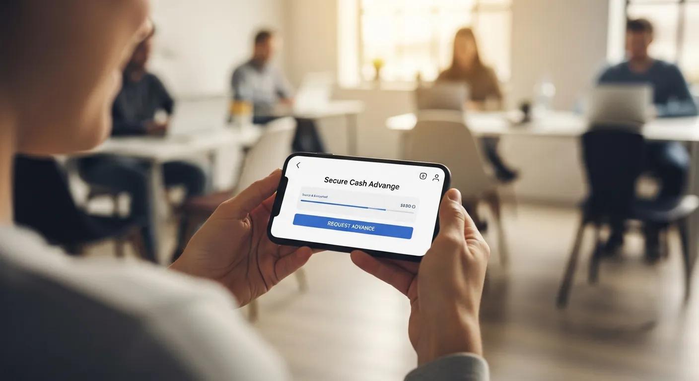 User confidently using a secure mobile cash advance app