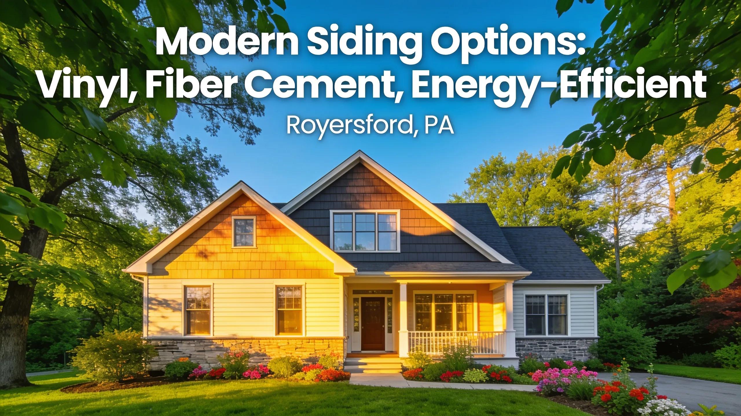 Modern home in Royersford showcasing vinyl and fiber cement siding options