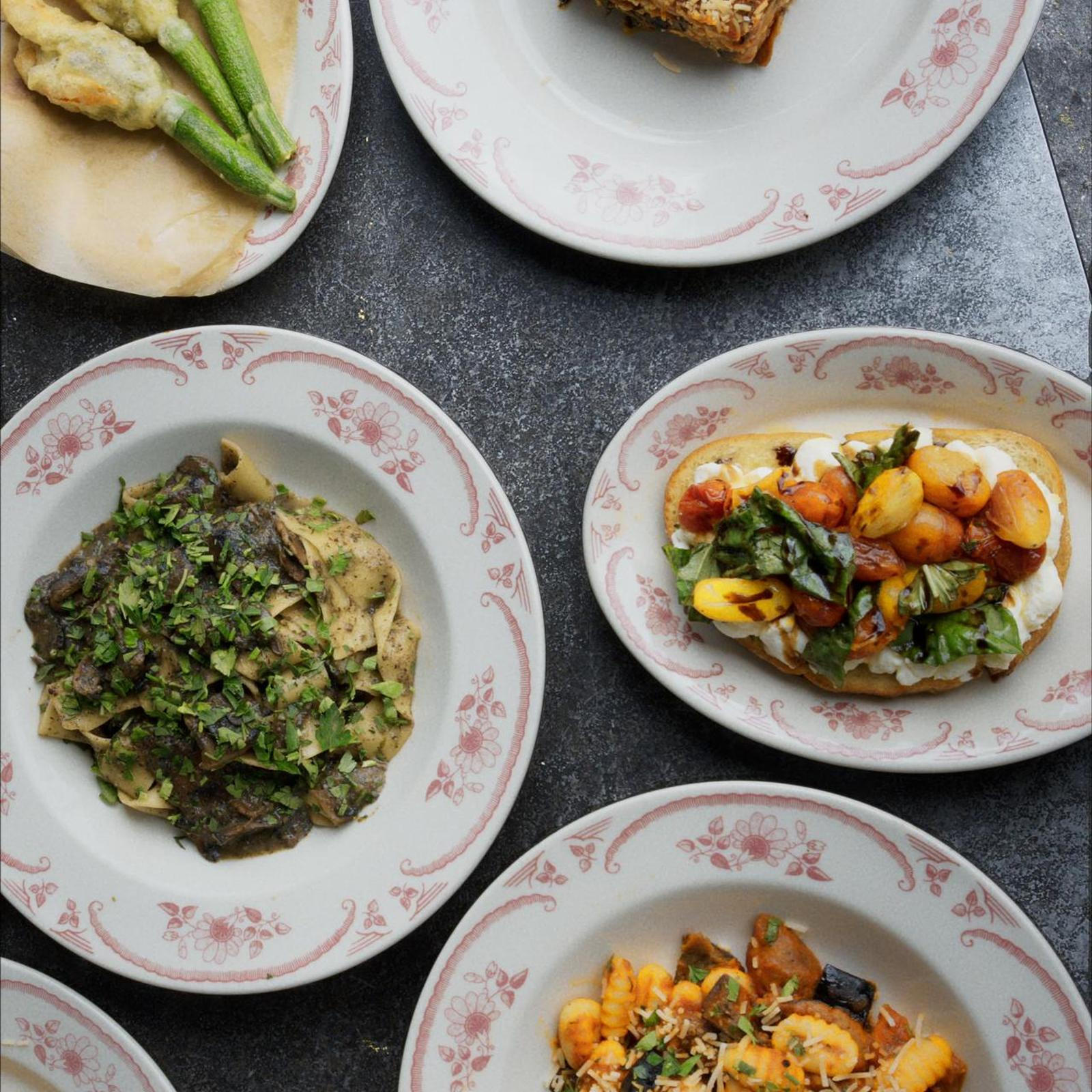Traditional and plant-based dishes served at Civico 1845 in Little Italy, San Diego.