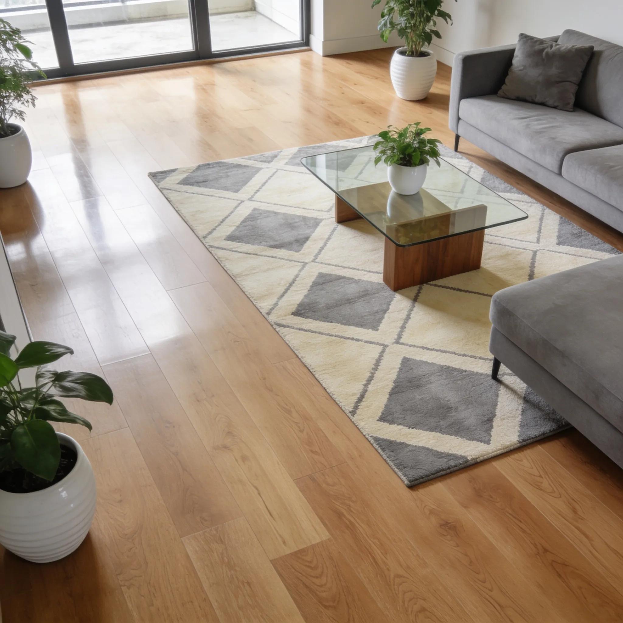 Durable laminate flooring in a modern interior, combining style with resilience