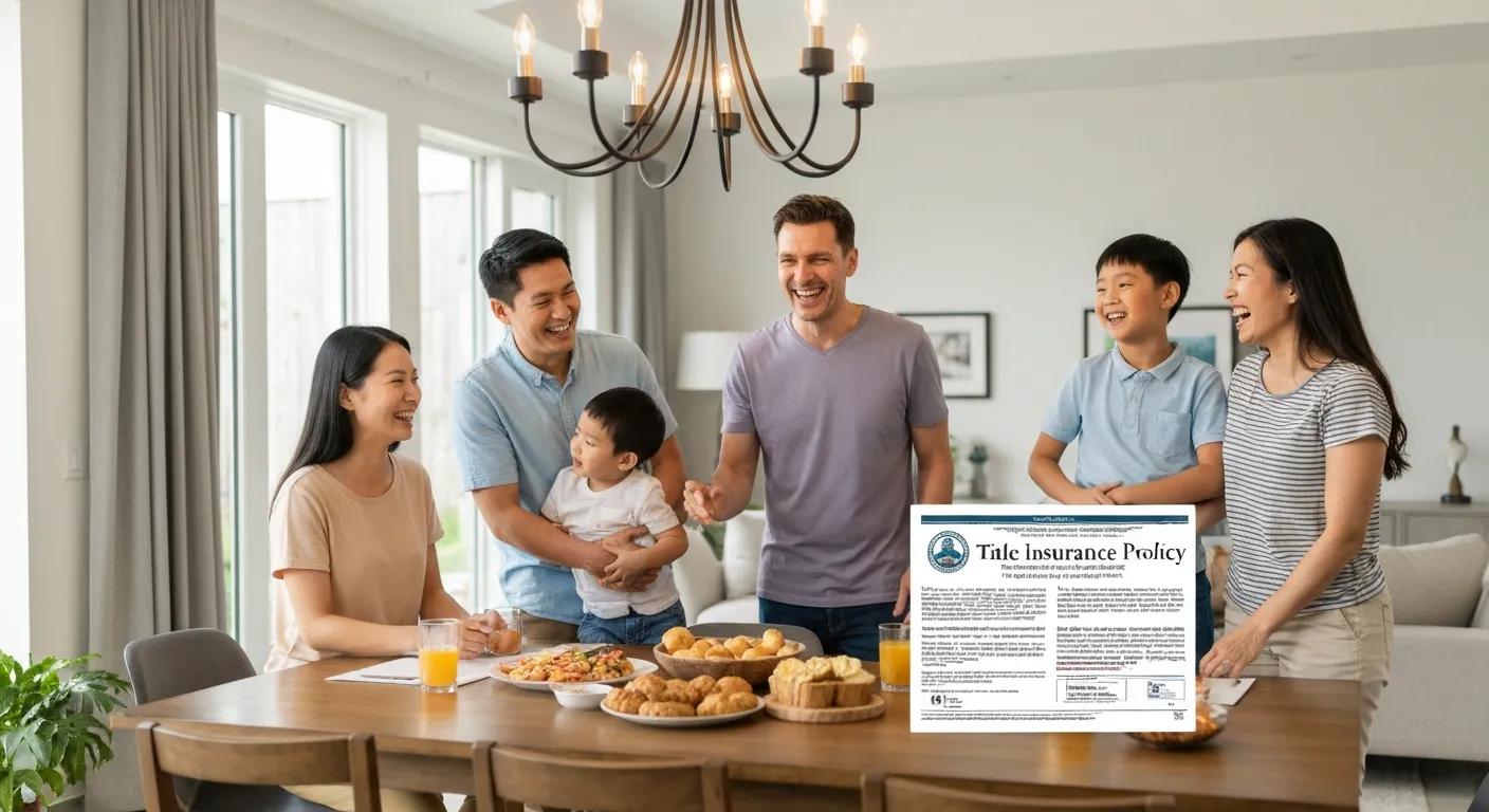 A family celebrating their home purchase, underscoring the value of title insurance A family celebrating their home purchase, underscoring the value of title insurance