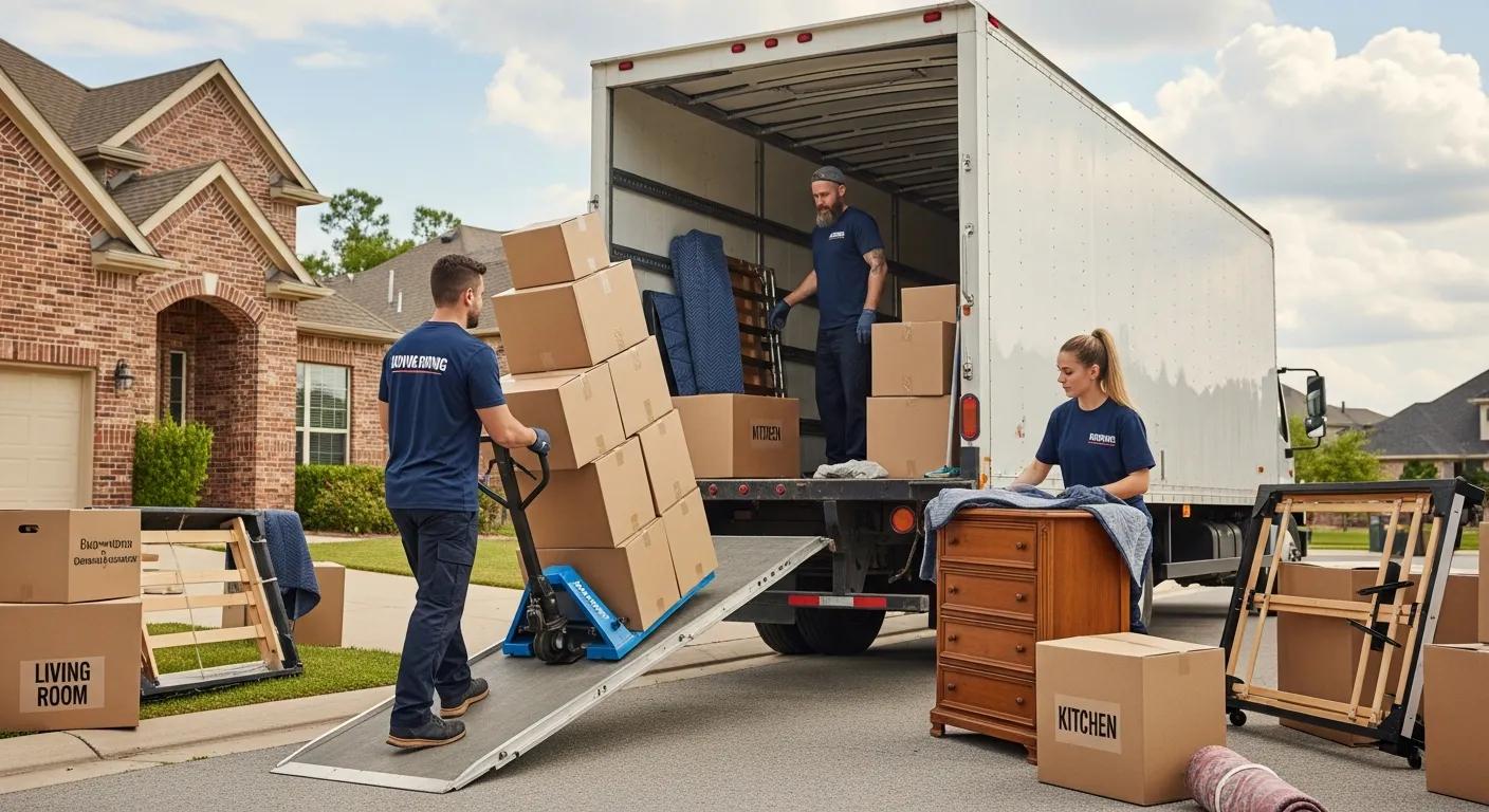 Professional movers loading a truck during a local move, illustrating key steps in the moving process