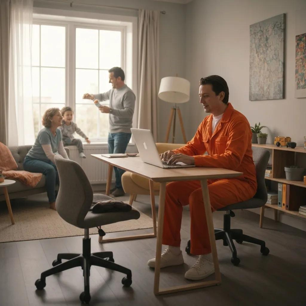 A high achiever working from home while family spends time together—illustrating practical work‑life integration