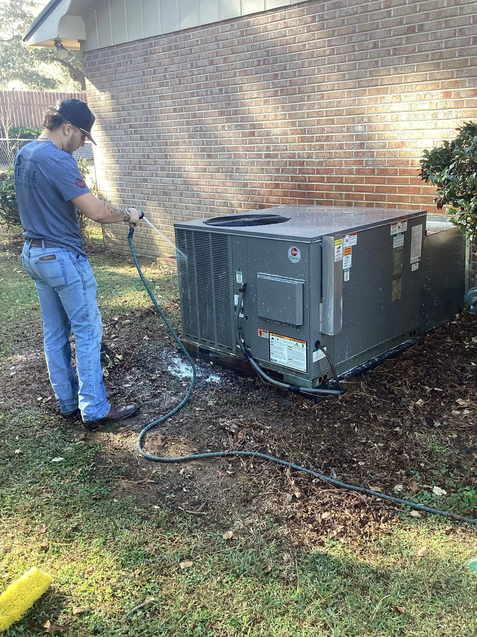 Engle Services HVAC technician performing residential service in Birmingham, Alabama