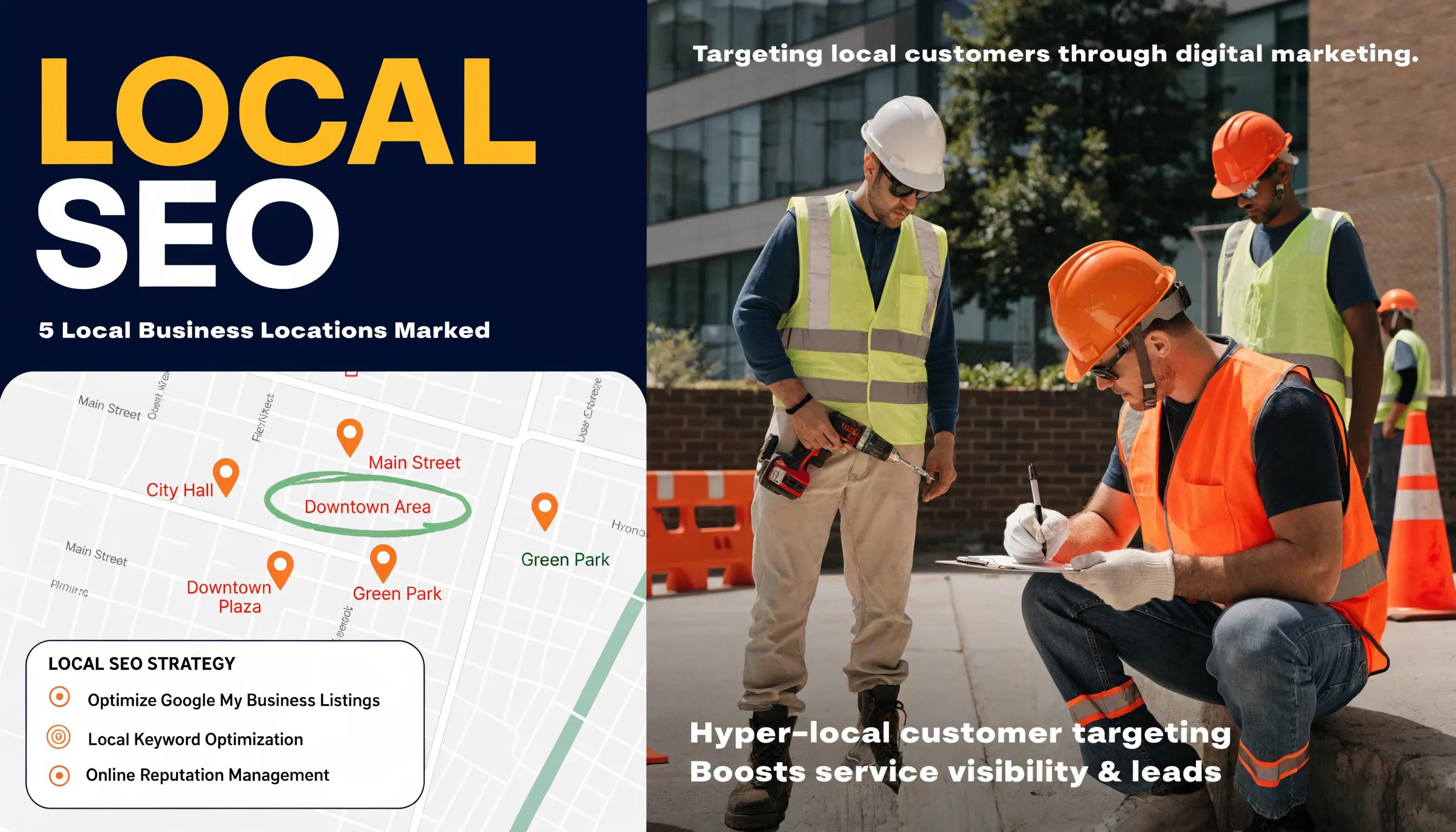 Denver neighborhood map highlighting home service contractor service areas and local SEO relevance