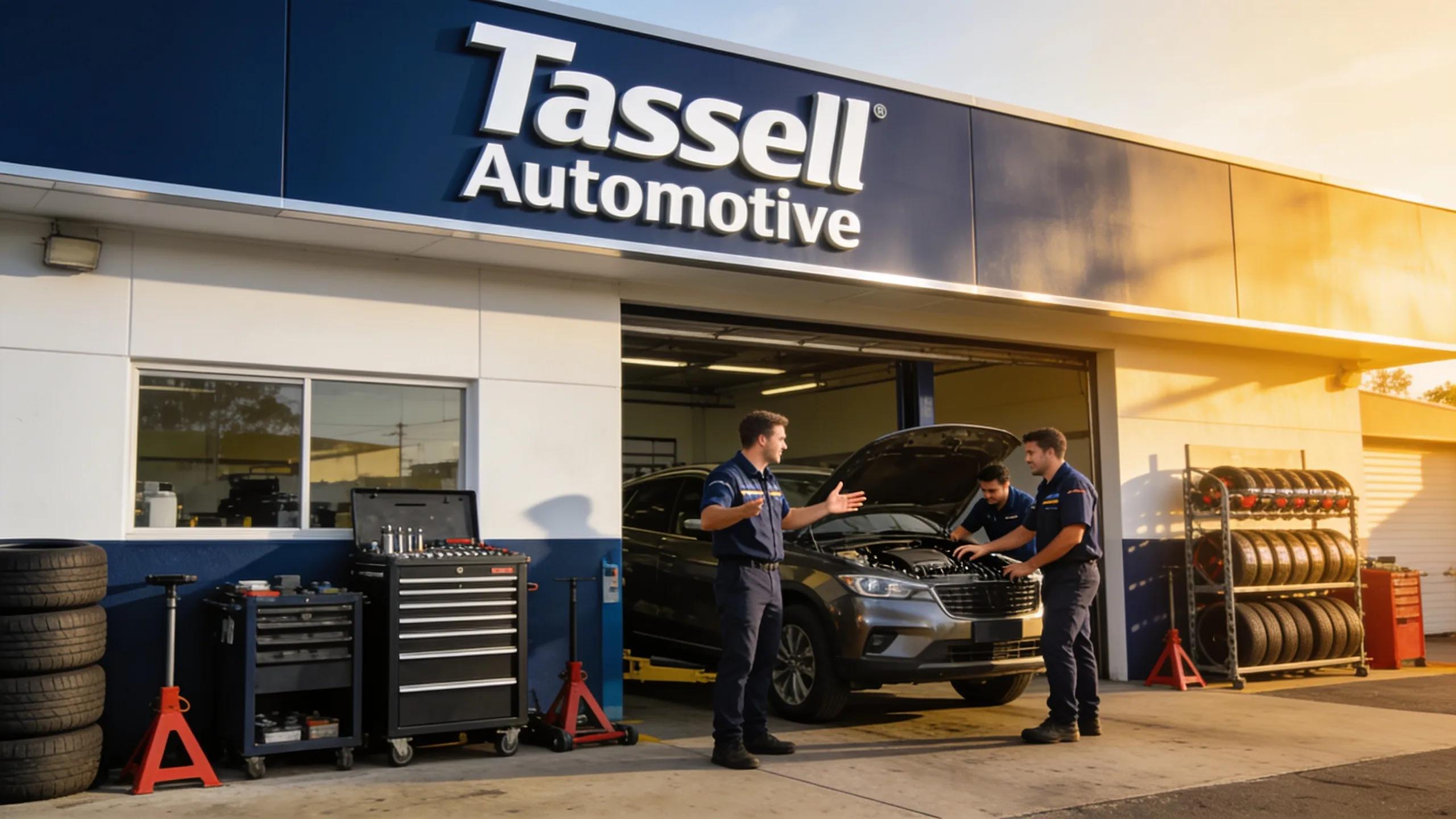 Exterior view of a family-run mechanic workshop in Castle Hill, highlighting professional car service atmosphere