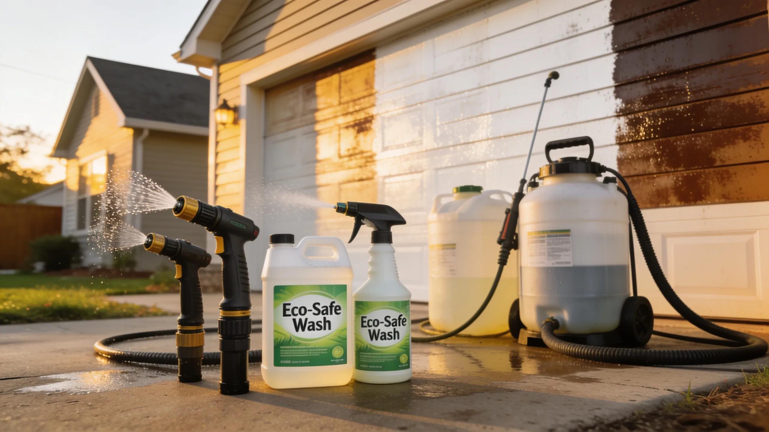 Specialized soft wash equipment for effective cleaning used by local experts