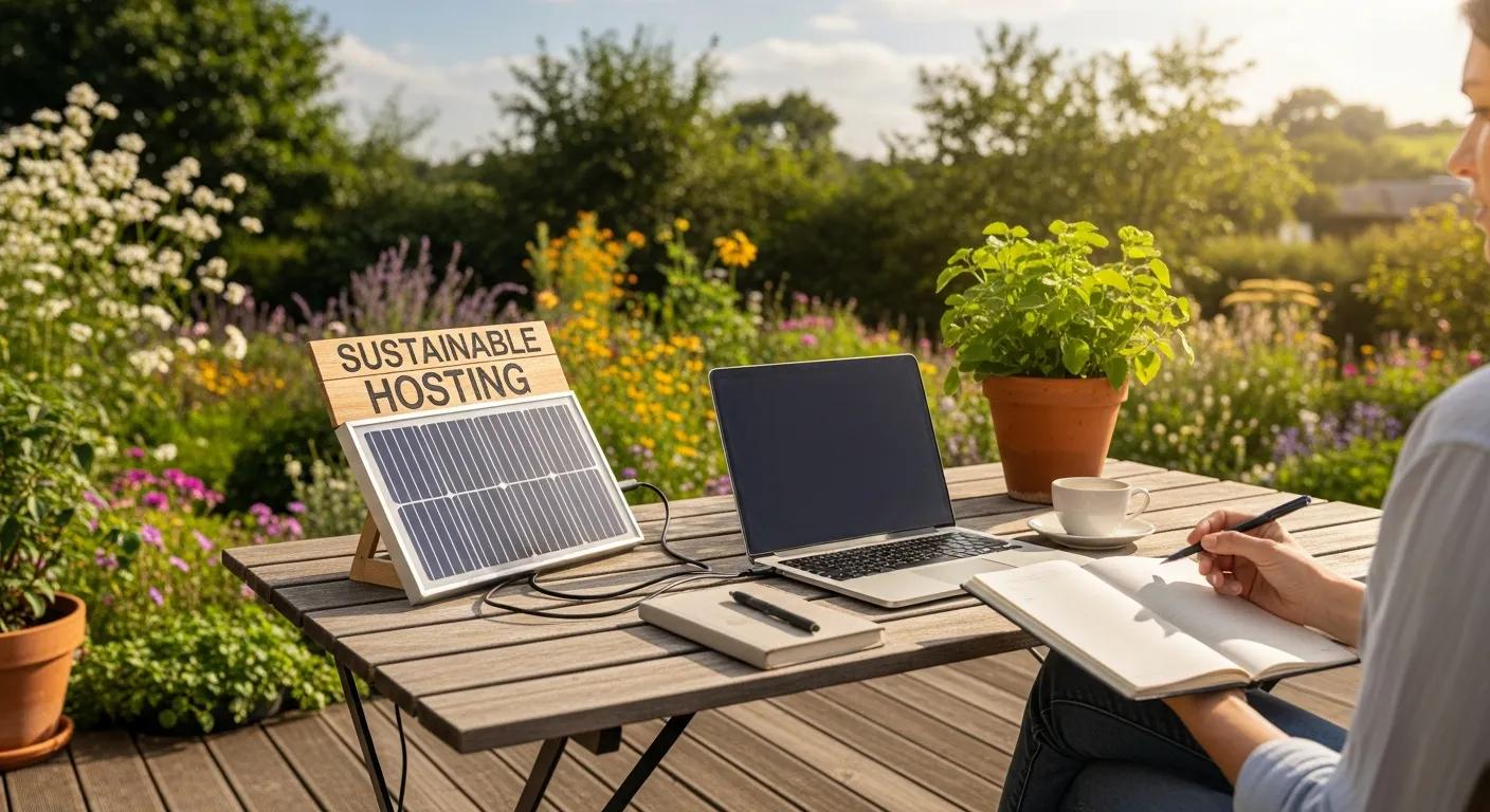 Workspace outdoors illustrating sustainable hosting benefits