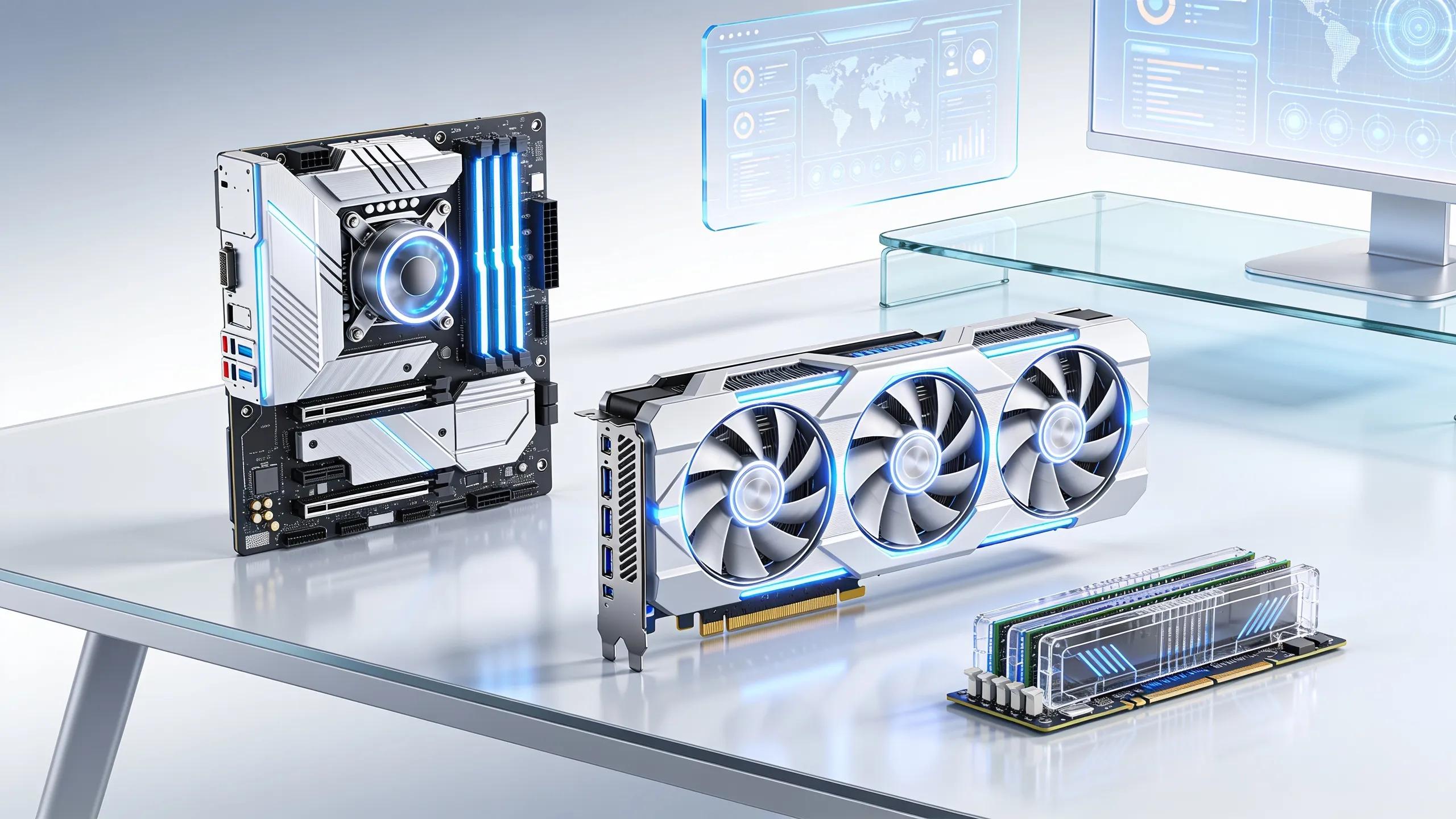 Futuristic gaming hardware featuring advanced graphics and memory modules, representing trends shaping future gaming setups