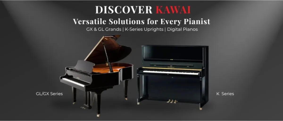 Showroom displaying various pianos for first-time buyers in Australia.