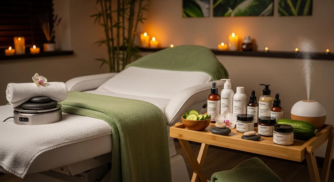 Close-up of a model with volume lash extensions and holiday makeup surrounded by twinkling lights