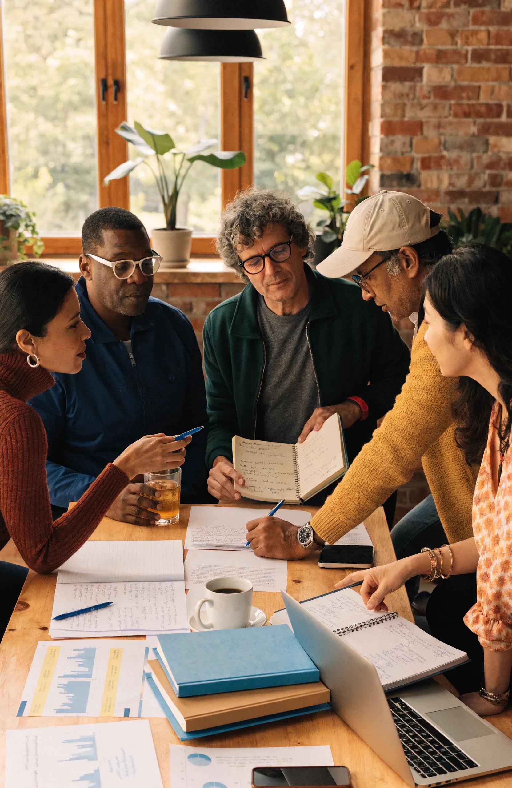 Diverse professionals collaborating on financial growth strategies