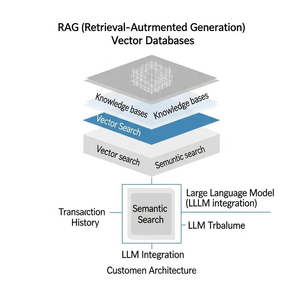 Abstract representation of RAG architecture and vector databases for customer experience