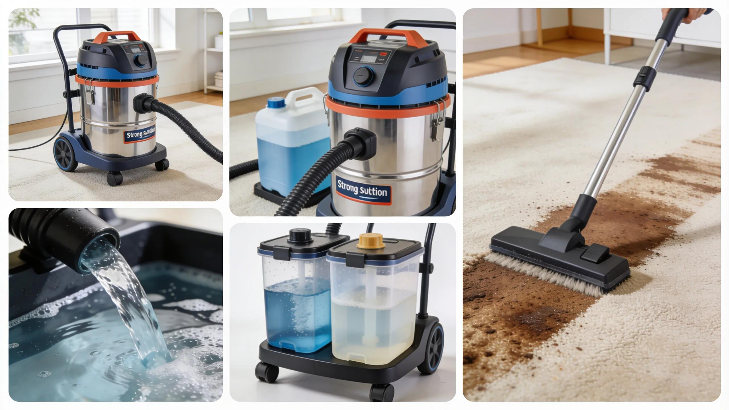 Showcase of rental carpet cleaning machines with key features for effective cleaning