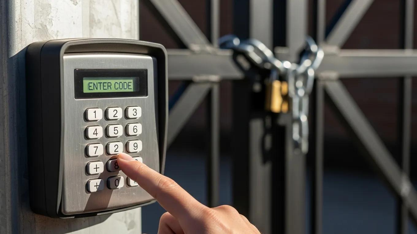 Access control keypad for secure entry at a storage facility