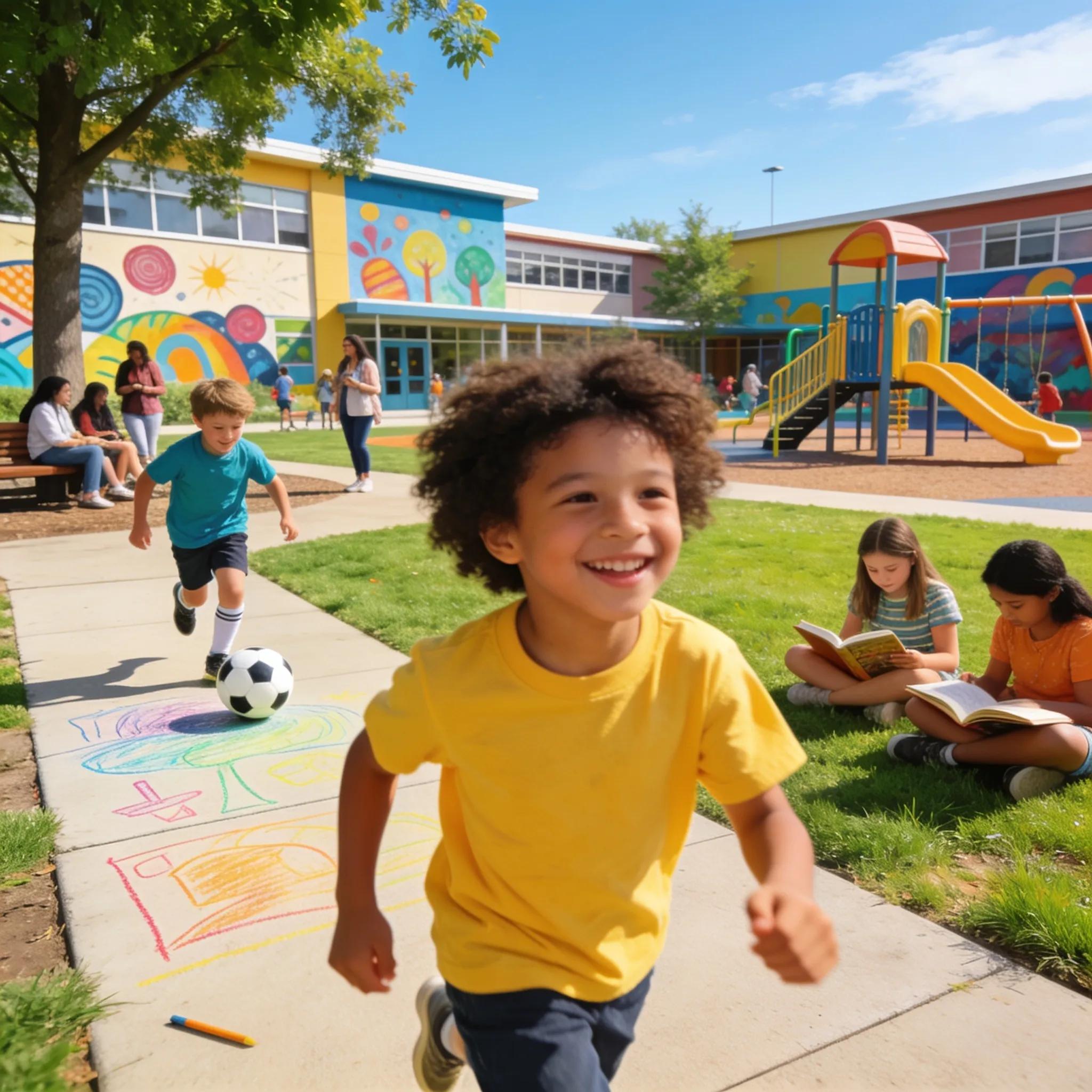 Children learning and playing in a Solana Beach school setting