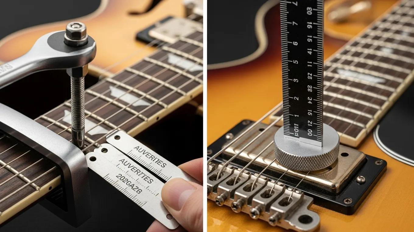 Guitar setup stages: neck relief and action measurement