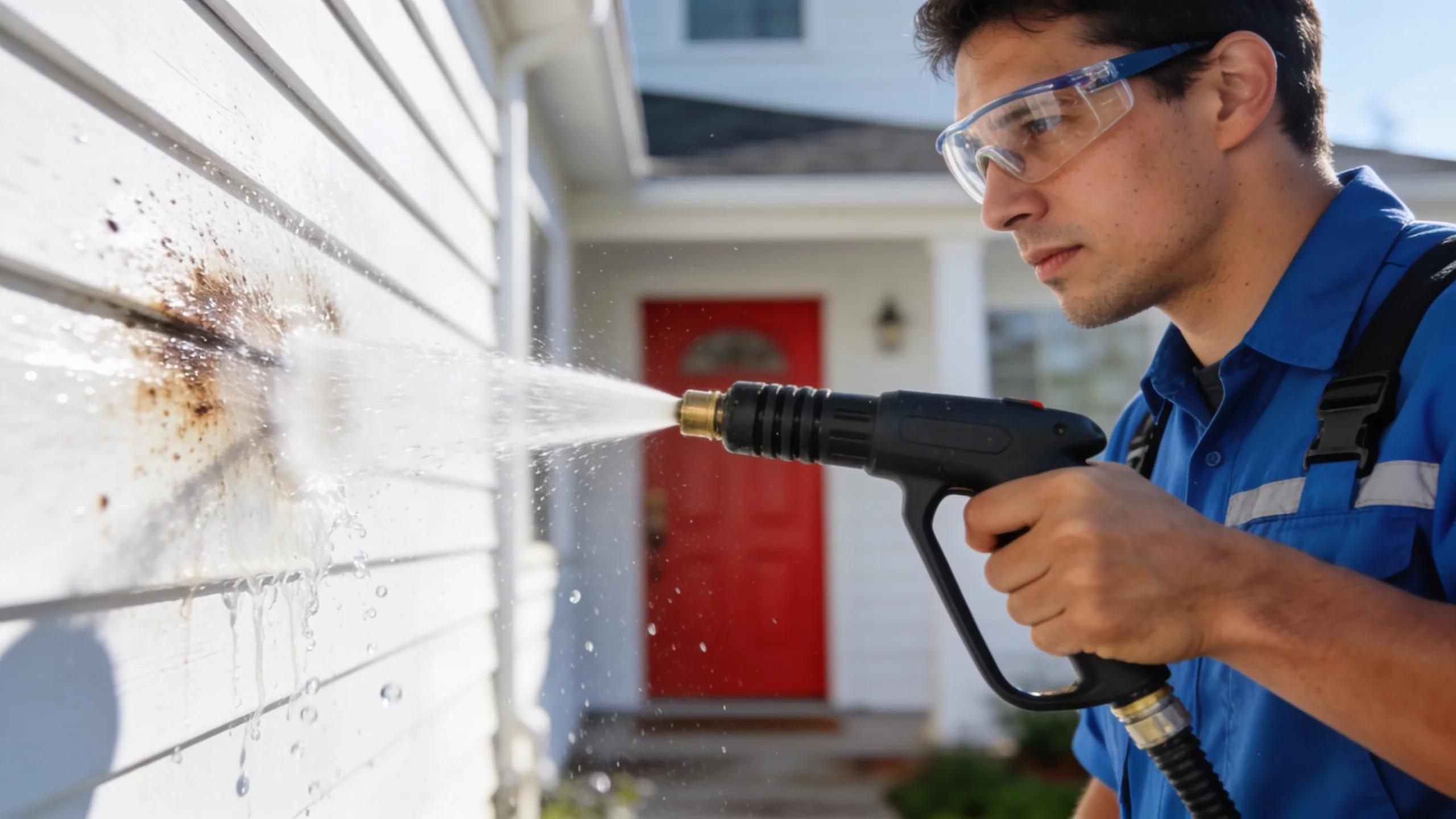 Professional soft washing a home, showcasing the benefits of regular exterior cleaning