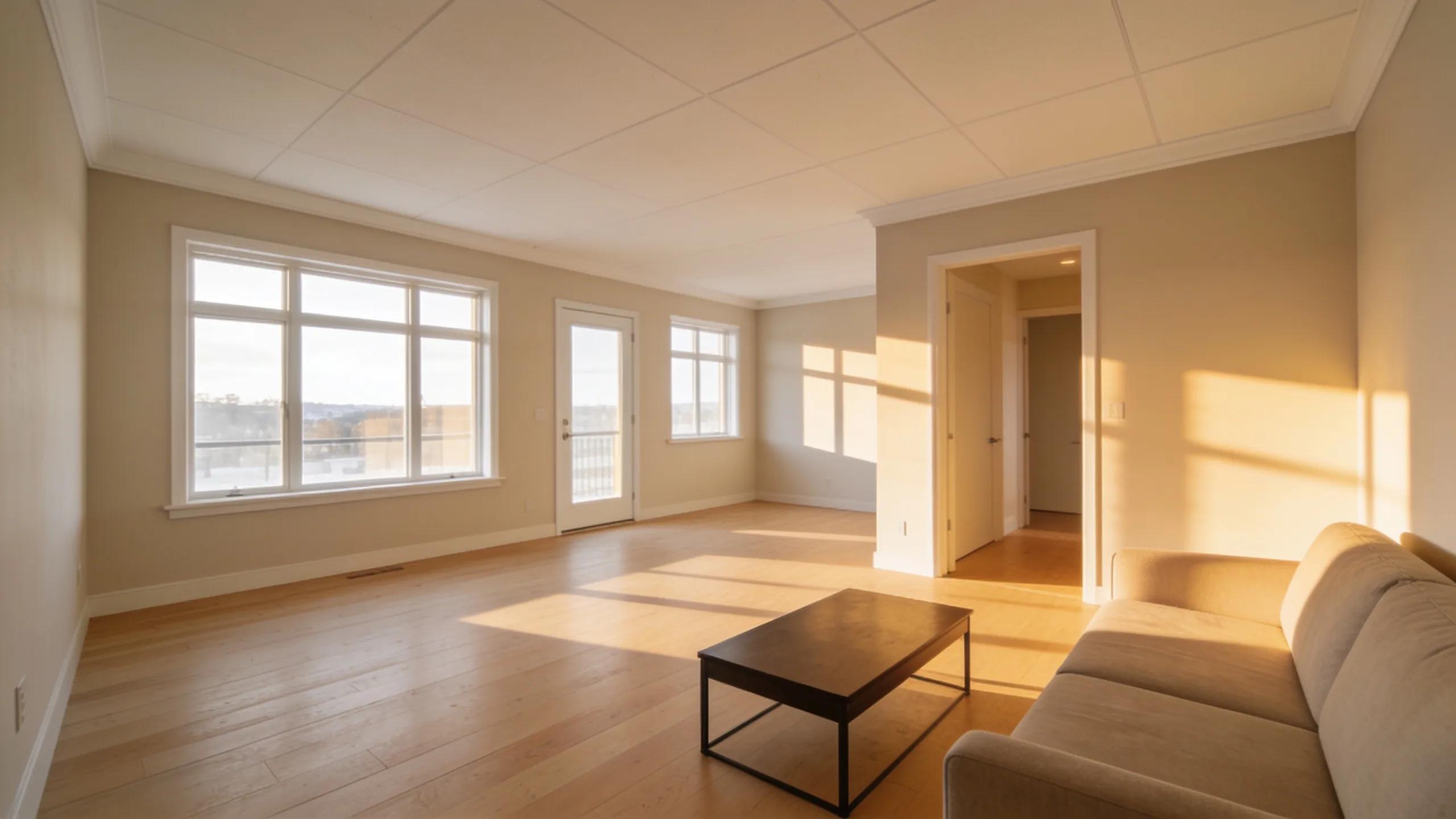 Bright and airy living room ready for as-is cash sale, showcasing neutral decor and natural light