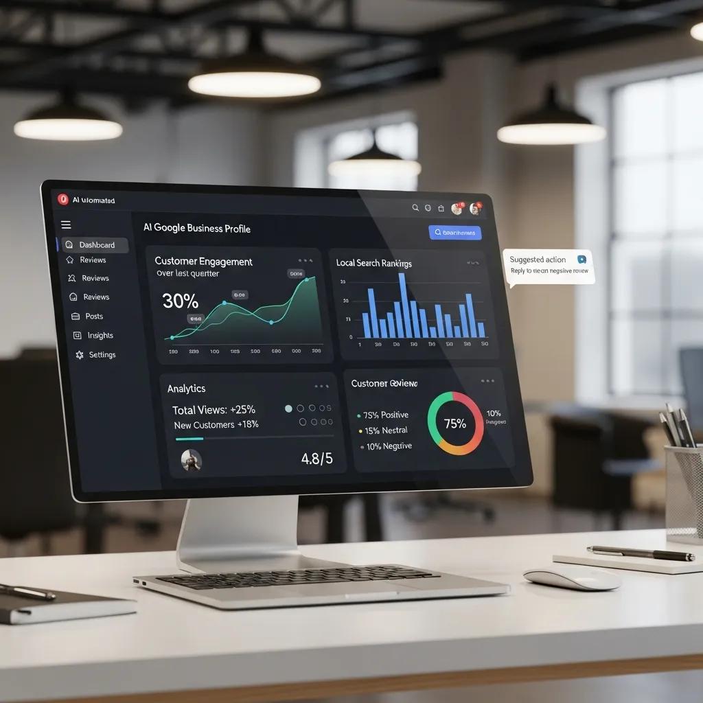 AI automation tool interface for optimizing Google Business Profiles