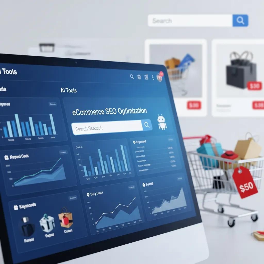 Dashboard view of AI SEO tools and analytics for eCommerce