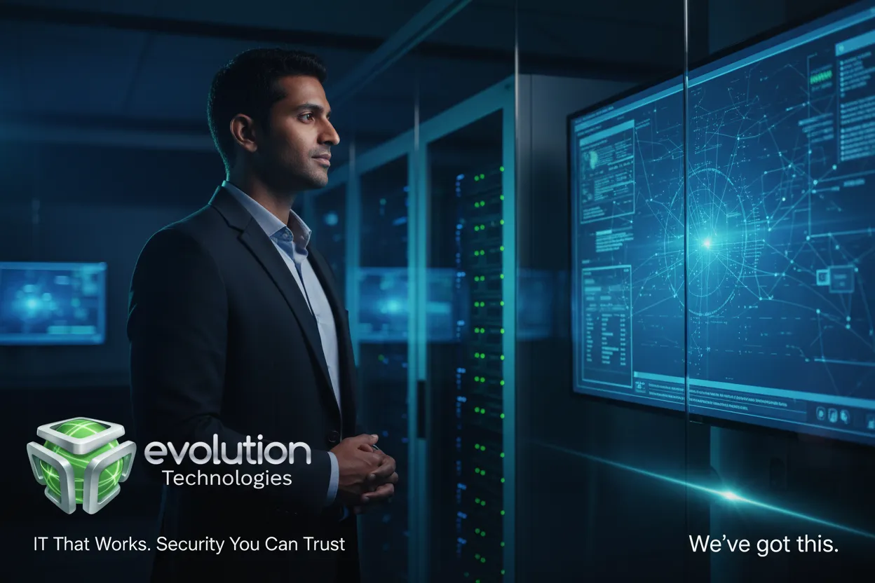 Technician installing IP camera in an office, highlighting professional installation process