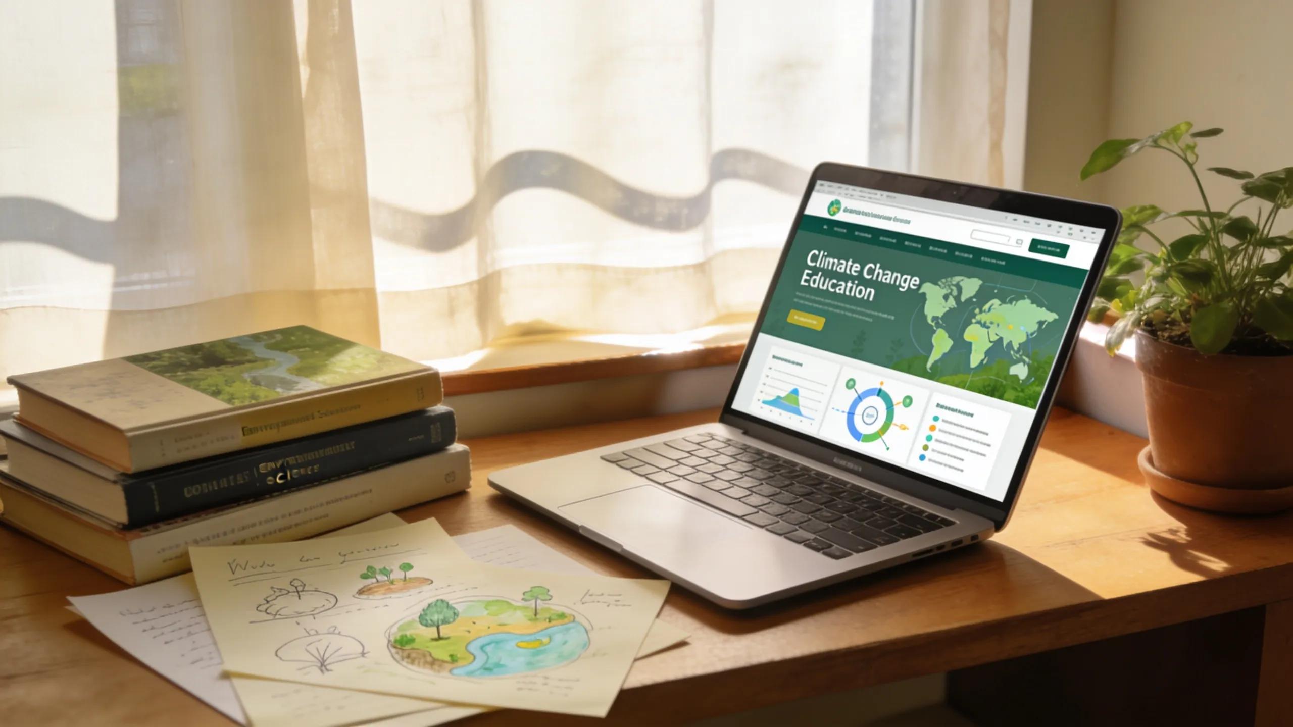 Study space with resources for climate change education